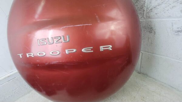 ISUZU TROOPER OEM DARK RED REAR SPARE TIRE COVER SHELL EMBLEM – 1995–2002 2nd Gen