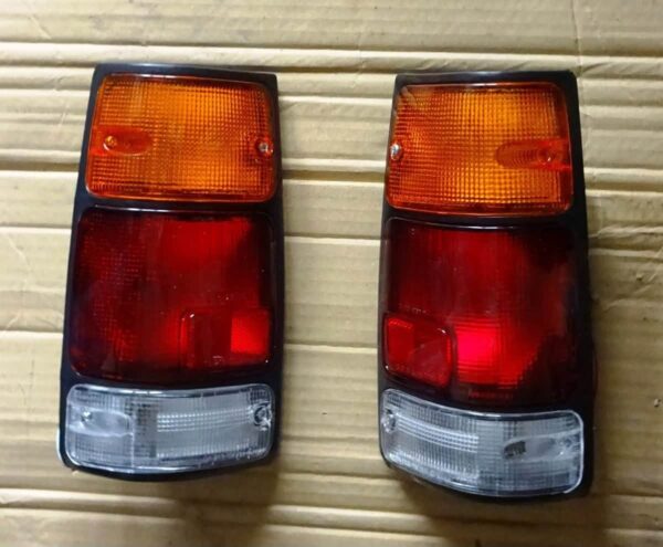 ISUZU OPEL CAMPO UTE TAIL LIGHTS PAIR LH & RH – BLACK FRAME | 1988–1991 1st Gen