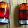 ISUZU OPEL CAMPO UTE TAIL LIGHTS PAIR LH & RH – BLACK FRAME | 1988–1991 1st Gen