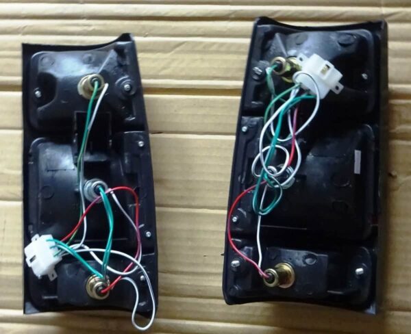 ISUZU OPEL CAMPO UTE TAIL LIGHTS PAIR LH & RH – BLACK FRAME | 1988–1991 1st Gen