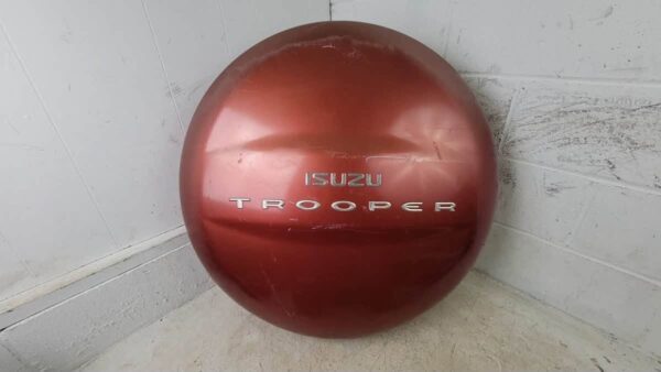 ISUZU TROOPER OEM DARK RED REAR SPARE TIRE COVER SHELL EMBLEM – 1995–2002 2nd Gen